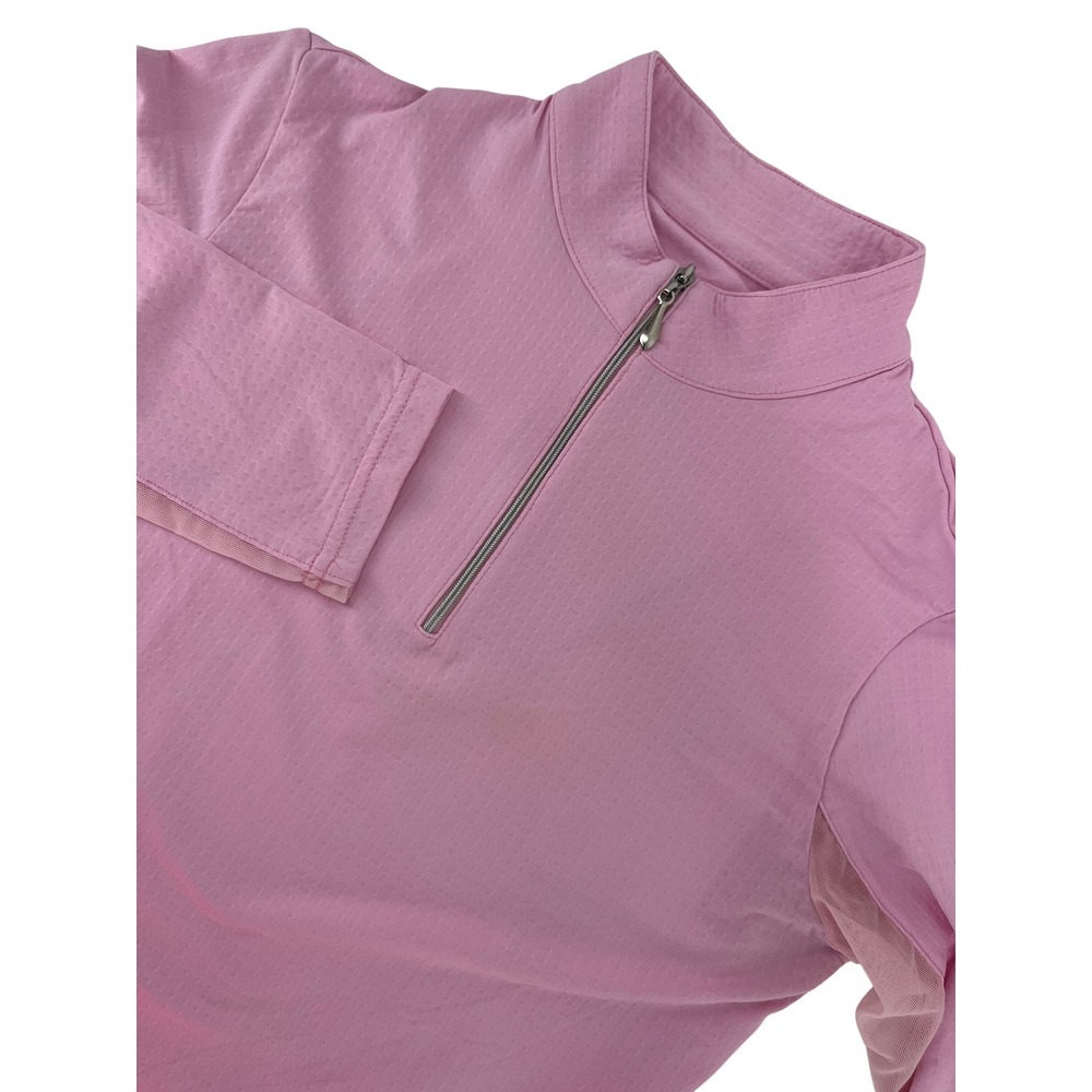 Swing Golf Pink 1/4 Zip‎ Mock Neck Long Sleeve Top Women's Medium Made in USA